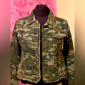 Lady of Roses Camouflage denim jacket